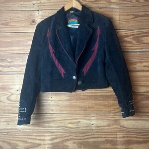 PIONEER Black and Red Women's Blazer with Arrow Accents